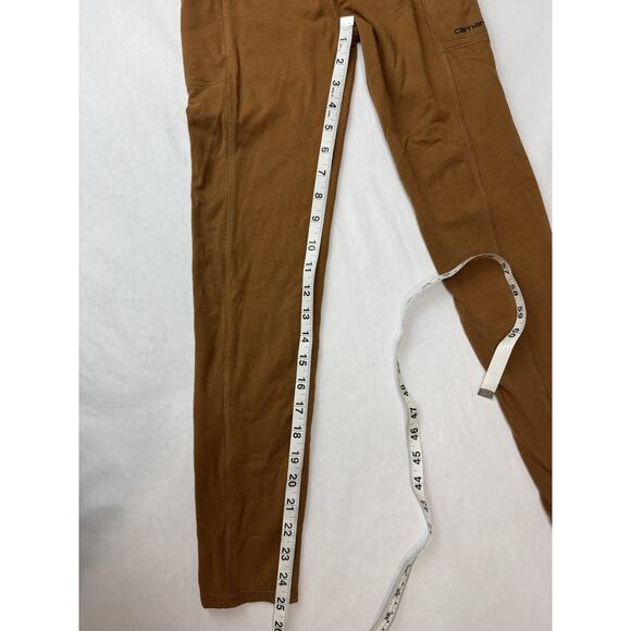 Carhartt Fitted Utility Leggings Brown Pockets Logo Boho Outdoor Girls Size 10 - Picture 5 of 8
